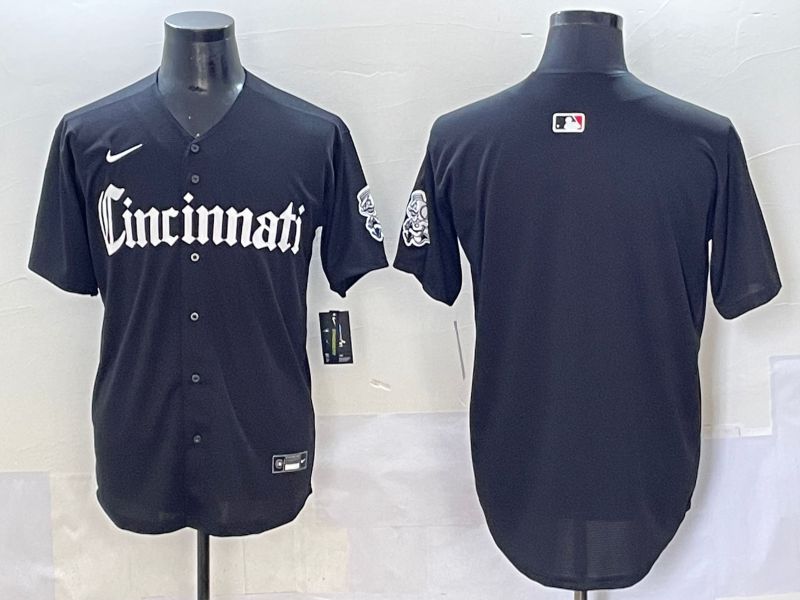 Men 2025 Cincinnati Reds Blank Black Five generations Joint Name Nike MLB Jersey style 1->cincinnati reds->MLB Jersey